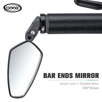CXWXC Bar Gali Atpakaļskata Spoguļi Velosipēdu Motociklu Sānu Stūres Velosipēdu Spoguļi Izliekta Lēca Backview Velo Piederumi