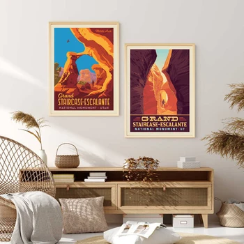Dabas Brīnumus Plakātu Antelope Canyon Arizon Audekls Slaveno Tūrisma objektu, Print Art Sienas Dekori Mājas Dzīvojamā Istaba Dekori