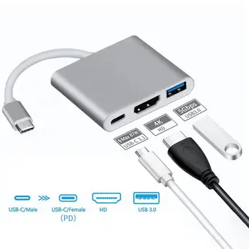 Daudzfunkcionāls Konversijas Kabeli USB 3.1 Tipa C PD Datu HDMI-Saderīgam Docking Staciju, Piezīmjdatori Mobilie Telefoni Planšetdatori
