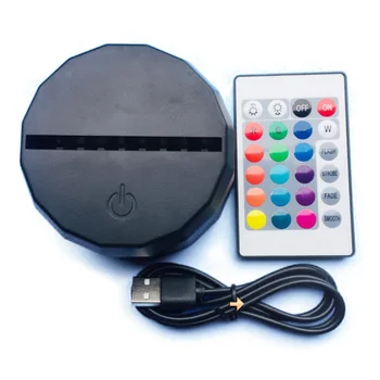 Daudzkrāsains Touch Sensora Slēdzis Modern Black USB Kabeli Nakts Gaisma Akrila 3D Led Nakts Lampa Samontēti Bāzes balts