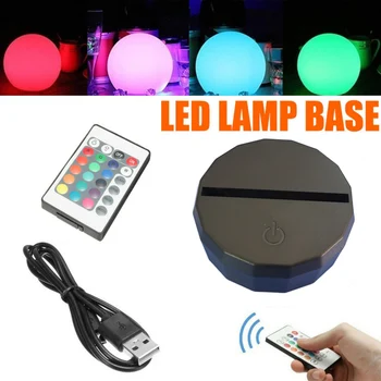 Daudzkrāsains Touch Sensora Slēdzis Modern Black USB Kabeli Nakts Gaisma Akrila 3D Led Nakts Lampa Samontēti Bāzes balts
