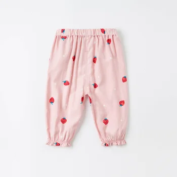 DBJ17752 dave bella vasaras bērnu meiteņu modes loku drukāt bikses bērniem, pilna garuma bikses bērniem zīdaiņu toddler bikses