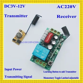 DC3V-DC12V 3 V-5V, 9V 12V Mini RF Raidītāja Modulis Sensors Detektoru Inductor ar Uztvērēju AC220V 10.A 100-300m Raidītājs
