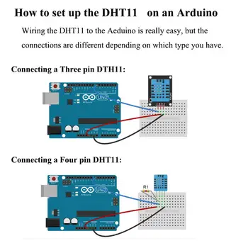 DHT11 Temperatūras un Mitruma Sensora Modulis Digitālo Temperatūras, Mitruma Sensors 3.3 V-5V, ar Vadiem, lai Arduino Aveņu Pi 2