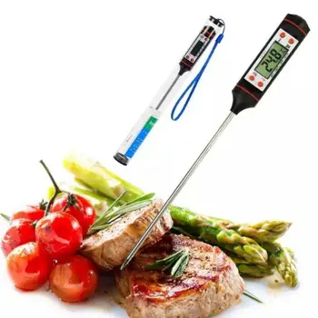 Digitālā Gaļas Termometrs Cooking Pārtikas Virtuve BBQ Zonde, Ūdens, Piens, Eļļa, Šķidrais Krāšņu Digitālo Temperaure Sensors Mērītājs