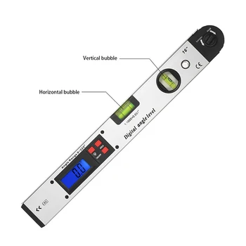 Digitālā Goniometer Elektronisko Transportieris, 0-225 grādu Leņķa Meklētājs 400mm Līmeņa Mērīšanas Kontūru Metru Inclinometer Valdnieks