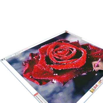 Dimanta Krāsošana 5D Ziedi Sarkanu Rožu Rhinestones Mākslas Dimanta Izšuvumi Krustdūrienā Puķes Handwork Hobijs, Dāvanu, Mājas Dekoru