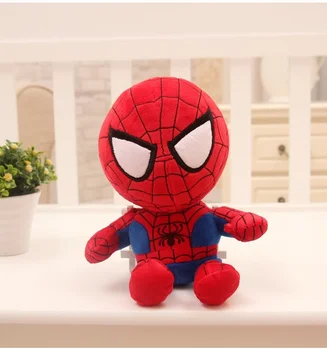 Disney 27cm Cilvēks Zirnekļcilvēka Plīša Rotaļlietas Filmu Lelles Brīnums Avengers Mīkstu Pildījumu Varonis Kapteinis Amerika Dzelzs Ziemassvētku Dāvanas, Disney