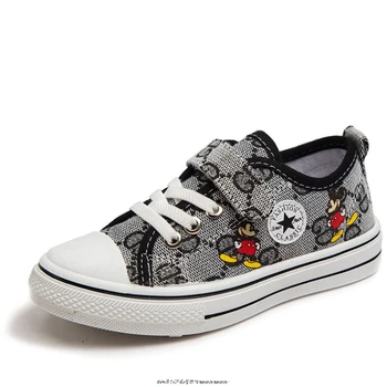 Disney bērnu multfilmas Mickey Mouse neslīdoša mīksto vienīgo ikdienas apavi zēniem un meitenēm sporta apavi studentu darbojas audekla kurpes