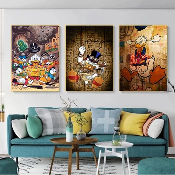 Disney Donald Duck Karikatūra Audekla Gleznas Disney Anime Plakāti un izdrukas sienas, Mākslas Attēlus, kas dzīvo mājās, telpu Dekorēšana