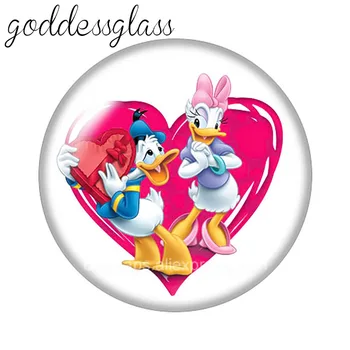 Disney Gudrs Donald Fauntleroy Daisy Duck 10pcs Kārtā foto stikla 18mm snap pogas 18mm snap rokassprādzes, rotaslietas, vairumtirdzniecība