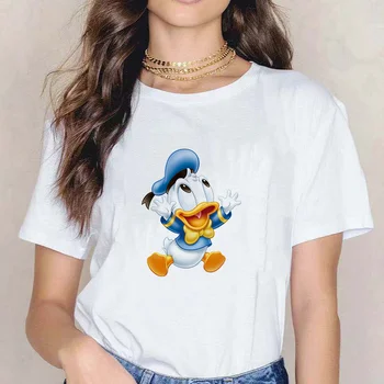 Disney ir 2021. T-krekls Sievietēm Karikatūra Plutons Sieviešu Īsās Vasaras Regulāru T Krekls O-veida Kakla Balts Tops Tee Kreklu Zaudēt Femme