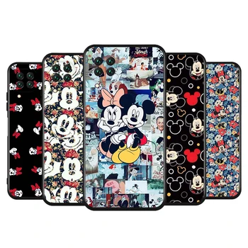 Disney Luksusa Mickey Minne par Huawei Nova 8 7 7i 6 SE 5 5T 5E 5Z 5i 4 4E 3 3E 3i 2 2i Lite Pro Black Telefonu Gadījumā