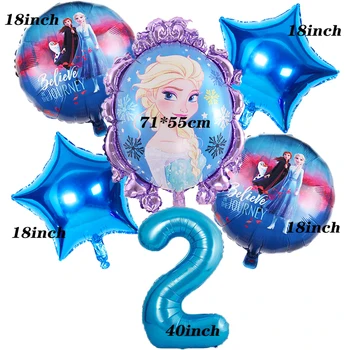 Disney Princess Saldēti 2 folija baloni, 6pcs/set Dzimšanas dienas svinības Rotājumus Bērniem Ballon Skaits Bērnu, Rotaļlietas, bērnu dušas meitene