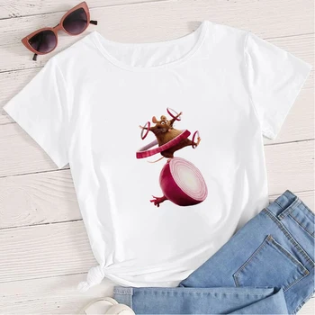 Disney Ratatouille T-krekls Top Tees Smart Remy Iespiesti O-veida Kakla T Krekli Mīlestību Pārtikas Y2k Modes Vogue OversizeWoman t-krekls