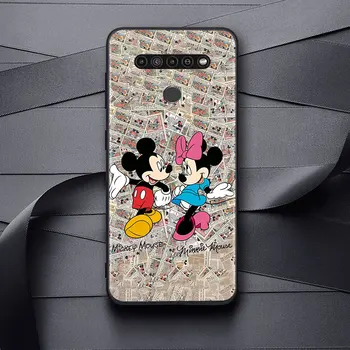 Disney Retro Mickey par LG G8 G8S G8X V30 V35 V40 V50 V60 ThinQ Q60 K40 K50 K51 K61 K71 K92 K62 Soft Black Telefonu Gadījumā