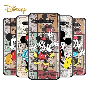 Disney Retro Mickey par LG G8 G8S G8X V30 V35 V40 V50 V60 ThinQ Q60 K40 K50 K51 K61 K71 K92 K62 Soft Black Telefonu Gadījumā