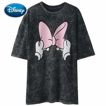 Disney T-Krekls Harajuku Salds Minnie Mouse Loku Karikatūra Izdrukāt Īsām Piedurknēm Modes Sievietēm, O-Veida Kakla Gadījuma T-Veida Topi, Sieviešu Femmes