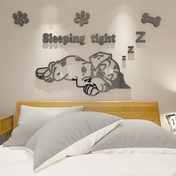 DIY Karikatūra Pet Suns, Sienas Uzlīmes, Gudrs Dalmatians Bērniem Istabu, Guļamistaba Dekorēšana Akrila Uzlīmes