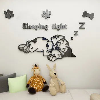 DIY Karikatūra Pet Suns, Sienas Uzlīmes, Gudrs Dalmatians Bērniem Istabu, Guļamistaba Dekorēšana Akrila Uzlīmes