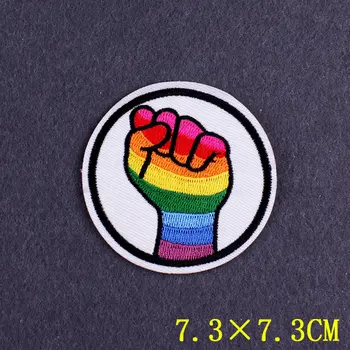 DIY LGBT Plāksteris Lepnums Geju Izšūti Plāksteri, Lai Apģērbs Varavīksnes Plāksteris Nozīmītes Dzelzs par Plankumus Uz Apģērba Svītras Piederumi