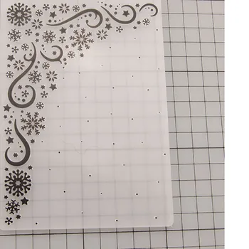 DIY Plastmasas Snowflake Pattern Sasist Nospieduma Šablons Radošo Spiedums Mapes Nail Art Drukas Apdare