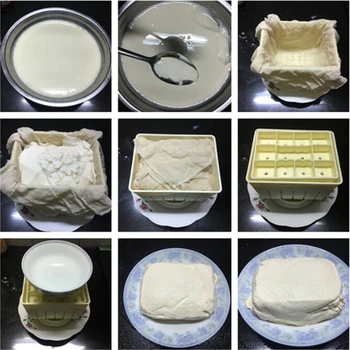 DIY Plastmasas Tofu Nospiediet Pelējuma Mājās Tofu Pelējuma Sojas Sieru Tofu Pieņemšanas Pelējuma ar Sieru Auduma Virtuves Gatavošanas Instrumentu Komplekts
