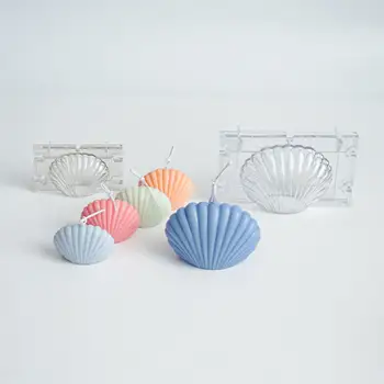 DIY Seashell Svece Pelējuma Roku Sveču Presformas Plastmasas Akrila Aromātu Sveču liešana Ziepju Veidnes Kūka Māla Amatniecības 3D Venus Veidnes
