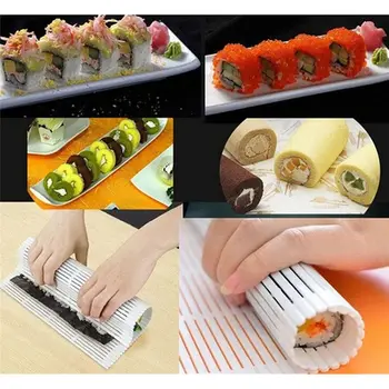DIY Silikona Suši Rullīšu Mats Mazgājams Atkārtoti Suši Roll Pelējuma Mat DIY Japāņu Ēdienu Ritošā Rīsu Ritošā Kūka Maker Roll Pad