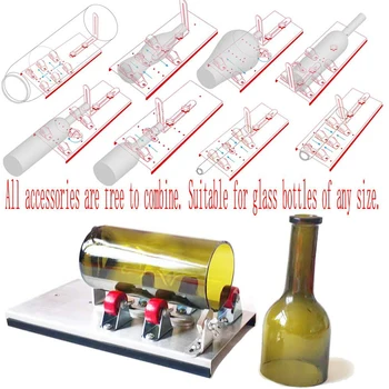 DIY Stikla Pudele Kuteris Regulējamu Izmēru Metāla Glassbottle Cut Mašīna Crafting Vīna Pudeļu Rotājumi Griešanas Instruments