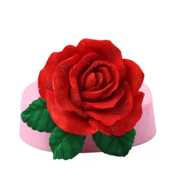 DIY Ziedu Liels Rožu Formas Silikona Pomādes Ziepes 3D Kūka Pelējuma Cupcake Želeja, Šokolādes Apdare Cepšanas Rīku Veidnes karstā jauns