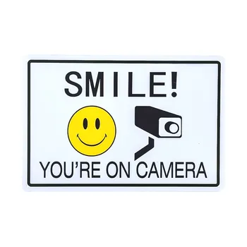 DL--Smile Tu esi Uz Kameru Zīme, Iekštelpu/Āra zīme Video Novērošanas Brīdinājuma Zīmes par Biznesa un Mājas Drošības Kameras/CCTV