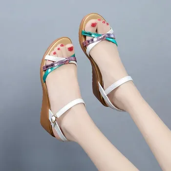 Dobi Elpojošs Peep Toe Sieviešu Sandales Elegants Neslīdoša Platformas Sandales Sieviešu Vasaras Modes Sekla Gadījuma Romiešu Apavi