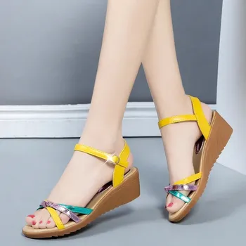 Dobi Elpojošs Peep Toe Sieviešu Sandales Elegants Neslīdoša Platformas Sandales Sieviešu Vasaras Modes Sekla Gadījuma Romiešu Apavi