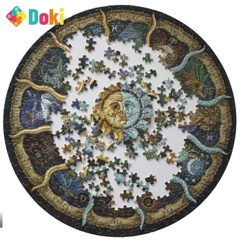Doki 1000 Gabali Ķīniešu Zodiaks Kārtu Ģeometriskie Foto Puzzle Pieaugušajiem Bērniem DIY Izglītības Rotaļlieta Puzle, Papīra Dāvanu 2021