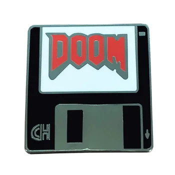 Doom ar Mūžīgo FPS Spēli Doomguy Broša Adatas Emalju, Metāla, Nozīmītes, Atloks Pin Piespraudes Jakas Džinsi Modes Rotaslietas, Aksesuāri