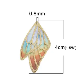Doreen Lodziņā Modes PU Auduma Kuloni Tauriņa Spārnu Multicolor DIY Pieņemšanas Auskari Rotaslietas, Dāvanas Findings4cm/5cm/6cm, 5 Gab.