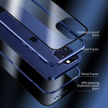 Double-sided magnētisms anti-peep tālrunis lietā par iPhone 11 XR Gadījumā iPhone5.4 collu 11 Pro Max 7 8 privātuma aizsardzības Vāciņu