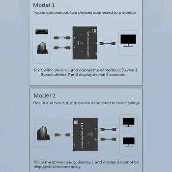 DP 1.4 Slēdzis Slēdzis 3D Mini 3-Port HDMI Switch 1.4 b 8K Komutatoru HDMI Splitter 1080P 3 In 1 No Ostas centrs DVD HDTV