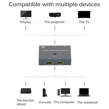 DP 1.4 Slēdzis Slēdzis 3D Mini 3-Port HDMI Switch 1.4 b 8K Komutatoru HDMI Splitter 1080P 3 In 1 No Ostas centrs DVD HDTV