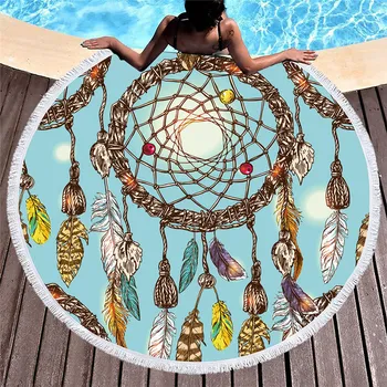 Dreamcatcher Kārta Pludmales Dvieli Sievietēm Lielu Microfiber Vannas Dvieļi Bērnu, Pieaugušo Boho Ātri Sausas Pludmales Segu Resort Yago Vāciņu