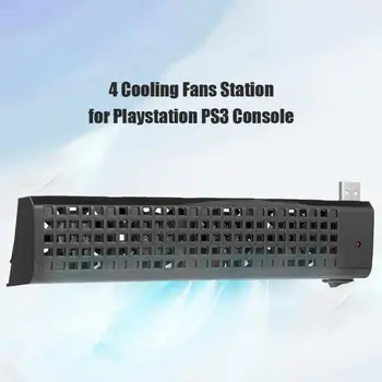 Dual USB Hub 4 Dzesēšanas Ventilatori PS3 (40G/80°) Konsoles USB, Spēļu Stacijas Dzesētāja Playstation PS3 (40G/80°) Konsole