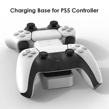 Dual USB Ātrās Uzlādēšanas Doka Staciju Kandidēt PS5 Kontrolieris Lādētājs ar USB A Ouput par PlayStation 5 DualSense Piederumi