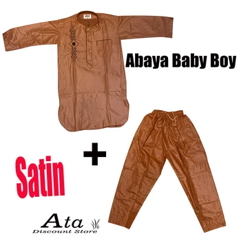 Dubai Abaya Uzvalks Jubba Thobe Bērniem Arābija Musulmaņu Lūgšanu Bērnu Big Boy Satīna Pakistāna, Katara Krekli un Bikses Par Vienu komplektu