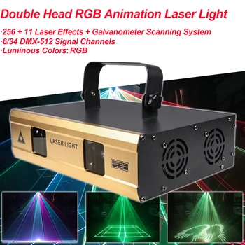 Dubultā Galvu RGB Animācija Lāzera Gaismu, Puse Skatuves Apgaismojuma Efektu Balss Kontroles Lāzera Projektoru Lampas Strobe Mājas Deju Grīdas