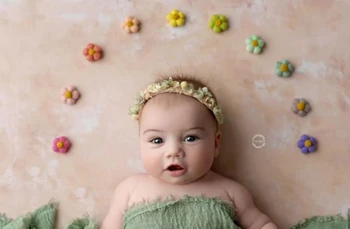 Dvotinst Jaundzimušo Fotogrāfiju Aksesuārus Cute Baby Roku Darbs Vilnas Mini Ziedi Ziedu Fotografia Piederumi Studijas, Filmēšana, Foto, Aksesuārus