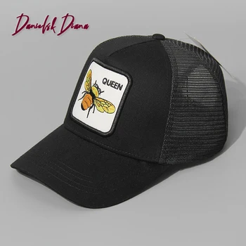 Dzeltenais Bišu Izšūti Modes Acs Beisbola Cepure Jauki Dzīvnieki Cepures Sievietēm Un Vīriešiem Snapback Cap Tētis Cepure Vasaras Regulēšana