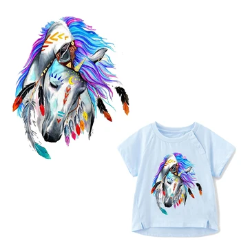 Dzelzs Krāsains par Zirgu Plāksteri Bērniem, Apģērbs DIY T-krekls Aplikācijas Siltuma Mazgājamu Vinila Uzlīmes par Apģērbu Prese