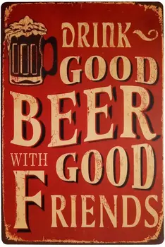 Dzert Labu Alu ar Labiem Draugiem, Metāla Retro Vintage Skārda Zīme, Bārs, Sienas Dekori Plakātu 12 X 8 Cm