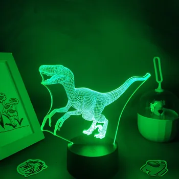 Dzīvnieku Dinozauru 3D LED Neona Lampas RGB Nakts Apgaismojums, Dzimšanas dienas Krāsains Dāvanas Bērniem Bērnu Guļamistaba naktsgaldiņš Galda Dekorēšana